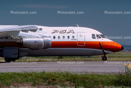N348PS, Bae 146-200, PSA, (SFO), Lycoming ALF 502 Jet Engines