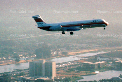 N931PS, PSA, McDonnell Douglas MD-81, SFO, Landing, Flight, Flying, Airborne, JT8D-217C, JT8D