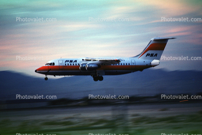 N359PS, PSA Pacific Southwest Airlines, landing, Las Vegas, BAe-146-200