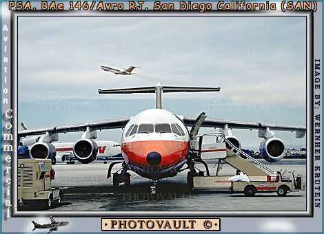 PSA BAe-146 at Linbergh Field, Pacific Southwest Airlines