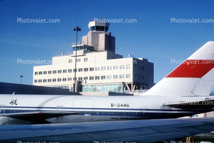 B-2446, Boeing 747-2J6B(SF), San Francisco International Airport (SFO), Control Tower, 747-200 series, JT9D
