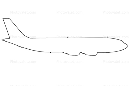 Airbus A300 outline, line drawing, shape