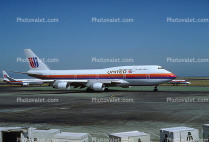Boeing 747-422, (SFO), 747-400 series, N171UA, United Airlines UAL, PW4056, PW4000