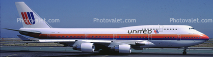N171UA, United Airlines UAL, Boeing 747-422, (SFO), 747-400 series, PW4056, PW4000