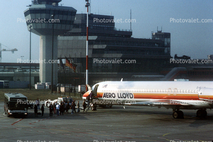 D-ALLH, McDonnell Douglas MD-87, Control Tower, Aero Lloyd, National - Zaventem Airport, Brussels (Bruxelles) (BRU), Belgium, JT8D