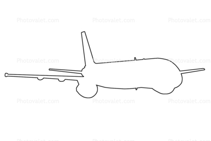 Boeing 757 Outline, Line Drawing