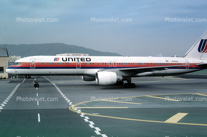N543UA, ETOPS, United Airlines UAL, Boeing 757-222, 757-200 series, PW2037, PW2000