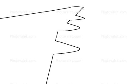 Lone Wing in Flight outline, line drawing, shape