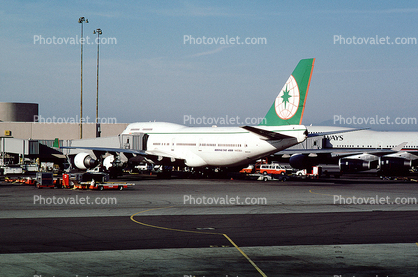 N403EV, Boeing 747-45E, 747-400 series, CF6-80C2, CF6, jetway, Airbridge