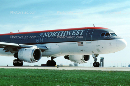 N344NW, Airbus A320-211, A320 series, Northwest Airlines NWA, CFM56-5A1, CFM56