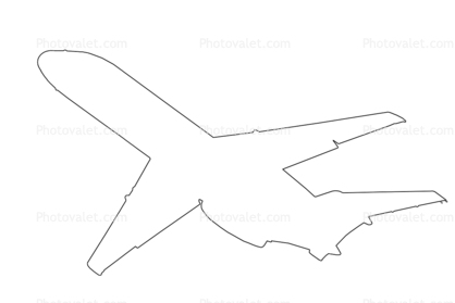 Douglas DC-9-15 outline, JT8D-7B, JT8D, shape, line drawing