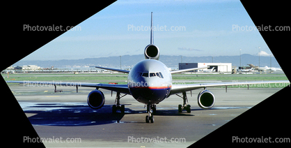 N1857U, United Airlines UAL, Douglas DC-10-30CF, head-on, (SFO), CF6-50C2, CF6