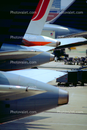 A bunch of Tails, UAL, APU Exhaust
