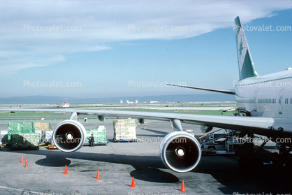 N407EV, Boeing 747-45E, San Francisco International Airport (SFO), Evergreen Group, CF6, 747-400 series, CF6-80C2B1F