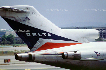 P&W JT8D-9 Series Jet Engines, Boeing 727, Delta Air Lines, (SFO)