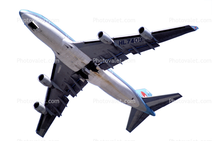 HL7409, Boeing 747-4B5, 747-400 series, taking-off, PW4056, PW4000, photo-object, object, cut-out, cutout