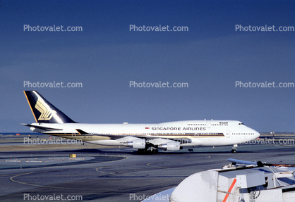 9V-SPE, Boeing 747-412, Singapore Airlines SIA, San Francisco International Airport (SFO), 747-400 series, PW4056, PW4000