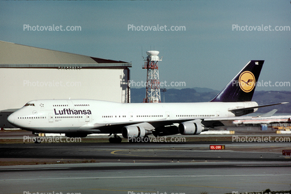 D-ABVE, Boeing 747-430, Lufthansa, (SFO), 747-400 series, CF6, CF6-80C2B1F