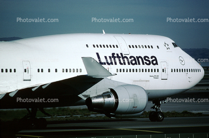 D-ABVE, Boeing 747-430, Lufthansa, San Francisco International Airport (SFO), 747-400 series, CF6, CF6-80C2B1F