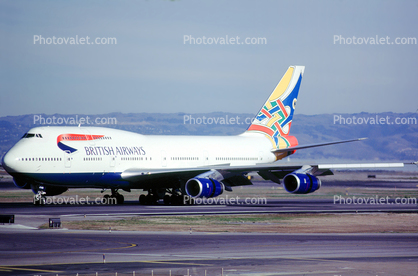 G-BYGB, Boeing 747-436, (SFO), British Airways BAW, RB211, 747-400 series, RB211-524G