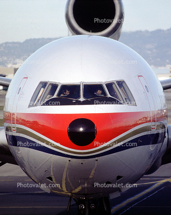 B-2174, China Eastern Airlines CES, (SFO), CF6-80C2D1F, head-on, CF6