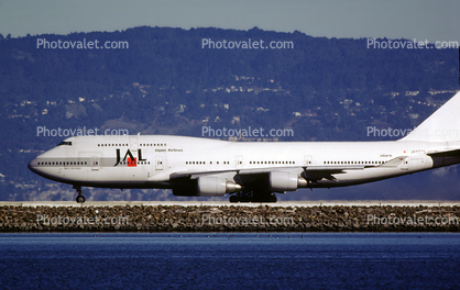 JA8076, Boeing 747-446, (SFO), Japan Airlines JAL, 747-400 series, CF6, CF6-80C2B1F
