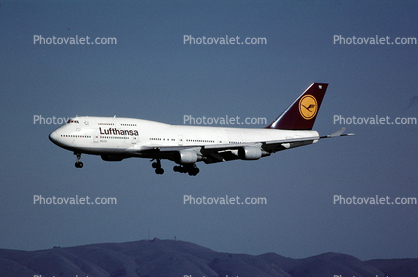 D-ABTE, Boeing 747-430, 747-400 series, San Francisco International Airport (SFO), Lufthansa, Sachsen-Anhalt