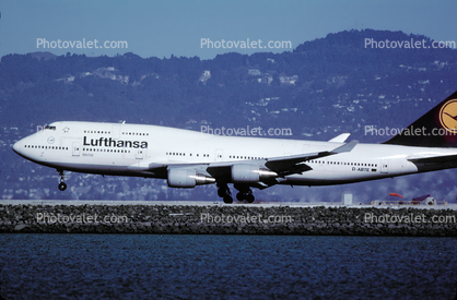 D-ABTE, Boeing 747-430, 747-400 series, San Francisco International Airport (SFO), Lufthansa, Sachsen-Anhalt