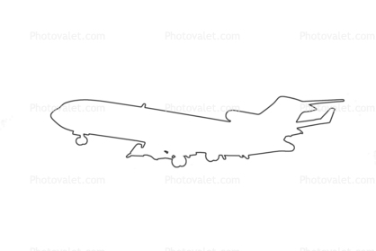 Boeing 727-225A Outline, Line Drawing, 727-200 series