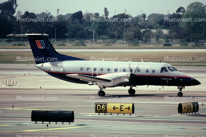 N296SW, United Airlines UAL, Embraer Brasilia EMB-	120ER