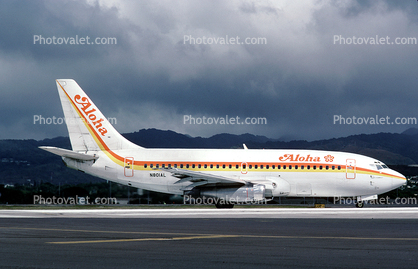 N801AL, Boeing 737-202C, Aloha Airlines, 737-200 series, JT8D-9A, JT8D