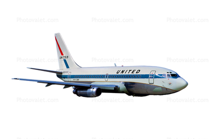 N9045U, United Airlines UAL, Boeing 737-222, 737-200 series, JT8D-7B, JT8D, old livery, February 1969, 1960s