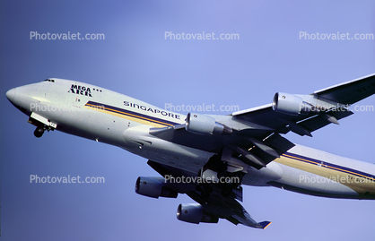 9V-SFC, Boeing 747-412FSCD, Singapore Airlines SIA, (SFO), 747-400 series, Mega Ark, PW4056, PW4000