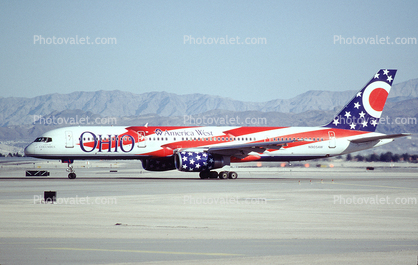 "City of Columbus" Ohio, America West Airlines AWE, Boeing 757-2S7, N905AW, RB211-535 E4, RB211