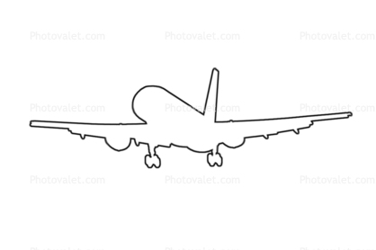 Boeing 757-200 outline, line drawing, shape