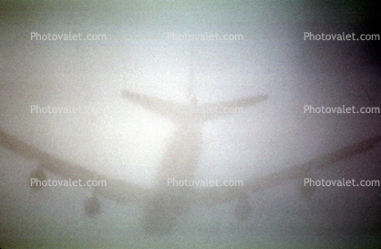 Boeing 747, taking off, fog, ghost, airborne, flight, flying