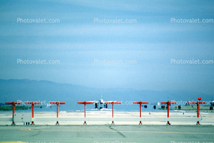 runway, Landing Strip, Lights, San Francisco International Airport (SFO), landing-approach lights