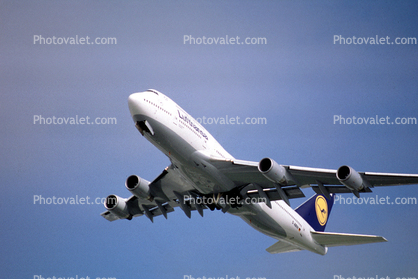D-ABVH, Boeing 747-430, San Francisco International Airport (SFO), Lufthansa, 747-400 series, CF6, CF6-80C2B1F