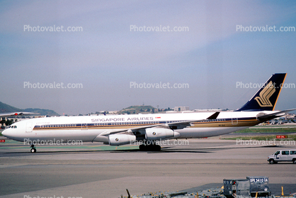 9V-SJL, Airbus A340-313X, Singapore Airlines SIA, (SFO), CFM56-5C4, CFM56, Celestar