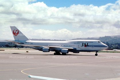 JA8088, Boeing 747-446, San Francisco International Airport (SFO), Japan Airlines JAL, 747-400 series, CF6, CF6-80C2B1F