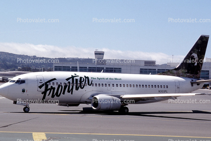 N303FL, Boeing 737-3M8, San Francisco International Airport (SFO), Frontier Airlines, CFM56-3B2, CFM56, 737-300 series
