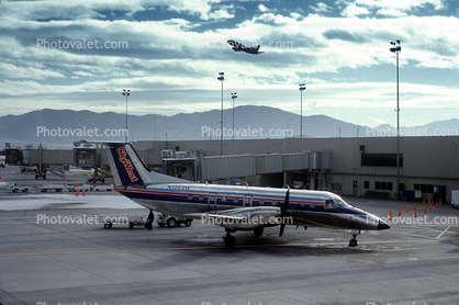 N586SW, Embraer Brasilia EMB-120ER, SkyWest, PW118, Reno Cannon International Airport, Nevada