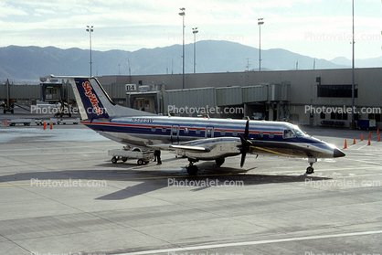 N586SW, Embraer Brasilia EMB-120ER, SkyWest, PW118, Reno Cannon International Airport, Nevada