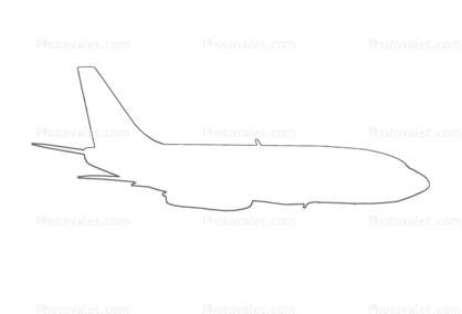 ZK-NAR, Boeing 737-219, 737-200 series Outline, line drawing, shape