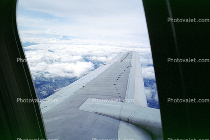 Boeing 737, Lone Wing in Flight, Window, Flight, Flying