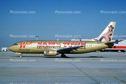 N956WP, Sams Town, Boeing 737-3Q8, 737-300 series, Western Pacific Airlines KMR, CFM56-3B2, CFM56
