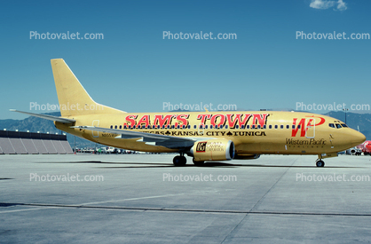 N955WP, Boeing 737-3Y0F, 737-300 series, Western Pacific Airlines KMR, CFM56, CFM56-3B1