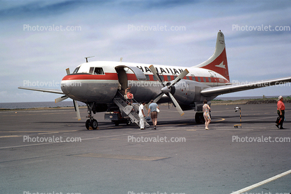 N5510K, Hawaiian Airlines HAL, Convair CV-640-340F, CV-640, Classic Cat, Dart 542, 1950s