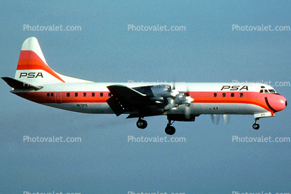 N171PS, PSA, Pacific Southwest Airlines, Lockheed L-188-C Electra, L-188C, Cindy, Smile