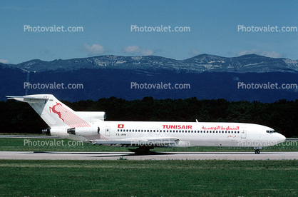TS-JHN, TunisAir, Boeing 727-2H3, Geneva International Airport, Switzerland, JT8D, 727-200 series